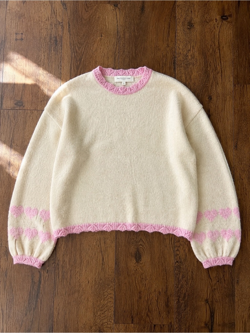 saltwater LUXE The Steevie Oatmeal Heather Sweater Sz L NWT